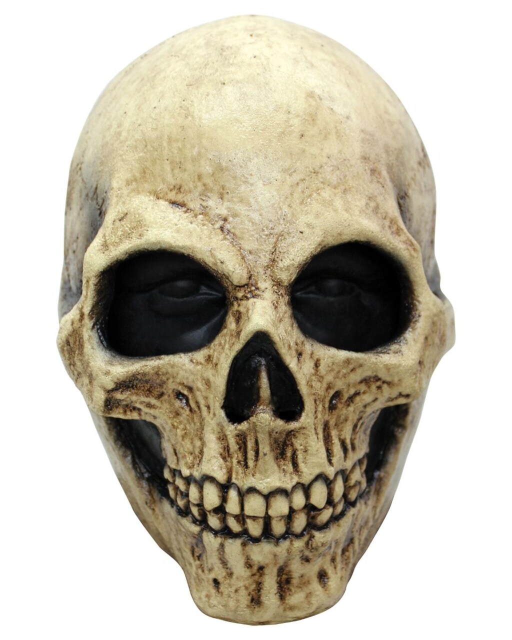 The Costume Center Ivory and Black Bone Skull Halloween Unisex Adult Mask Costume Accessory - One Size